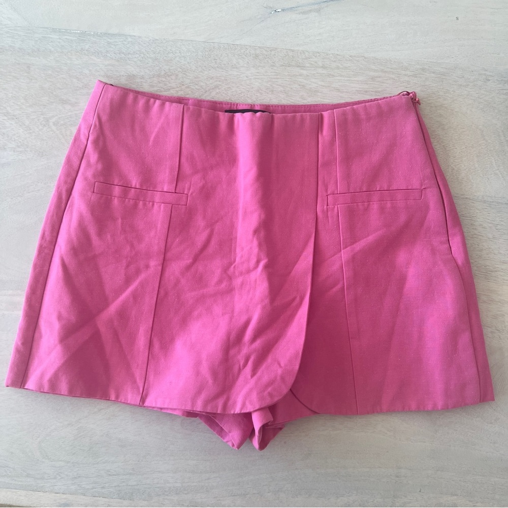 Zara pink linen skort